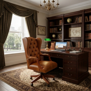 Georgian Armchair wing back swivel and tilt chair